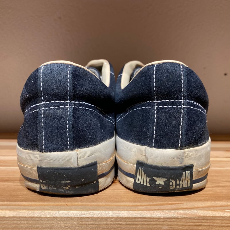 90s CONVERSE ALL STAR LOW USA製 IRREGULAR 90's コンバース オールスターLO インクブラック レザー 表記(8 1/2