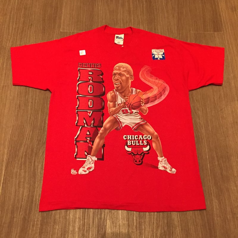 極美品 90s usa製 PRO PLAYER NBA デニスロッドマンTシャツ PRO PLAYER NBA シカゴ・ブルズ デニス・ロッドマン Tシャツ L