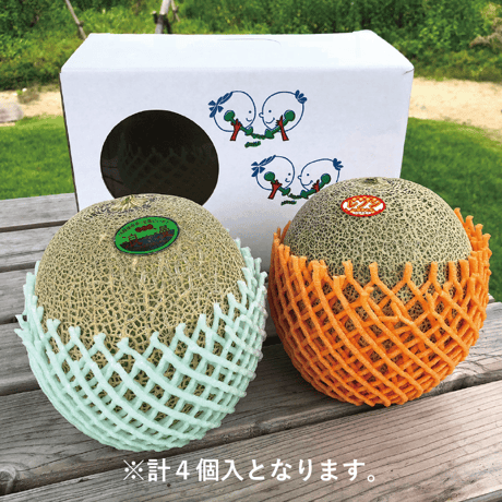 【7/20〜8/15発送】五伝木幸子さんのメロンギフト　味くらべ 4個入