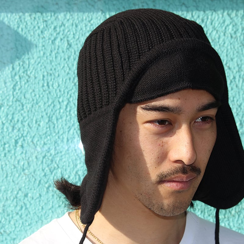 SON OF THE CHEESE / Dog ears Knit Cap ( BLACK )
