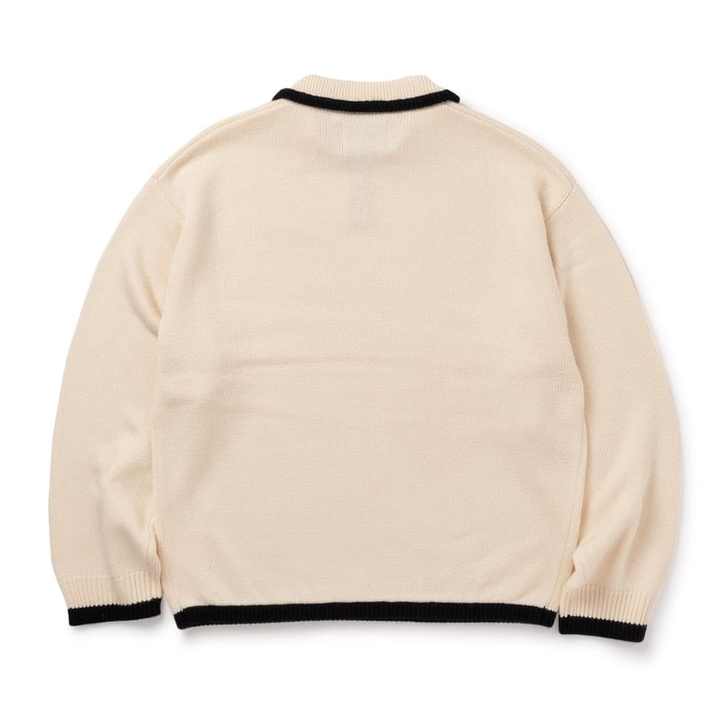 SON OF THE CHEESE / Line Polo Knit ( WHITE ) | SON OF THE CHEESE / Line Polo Knit ( WHITE ) |