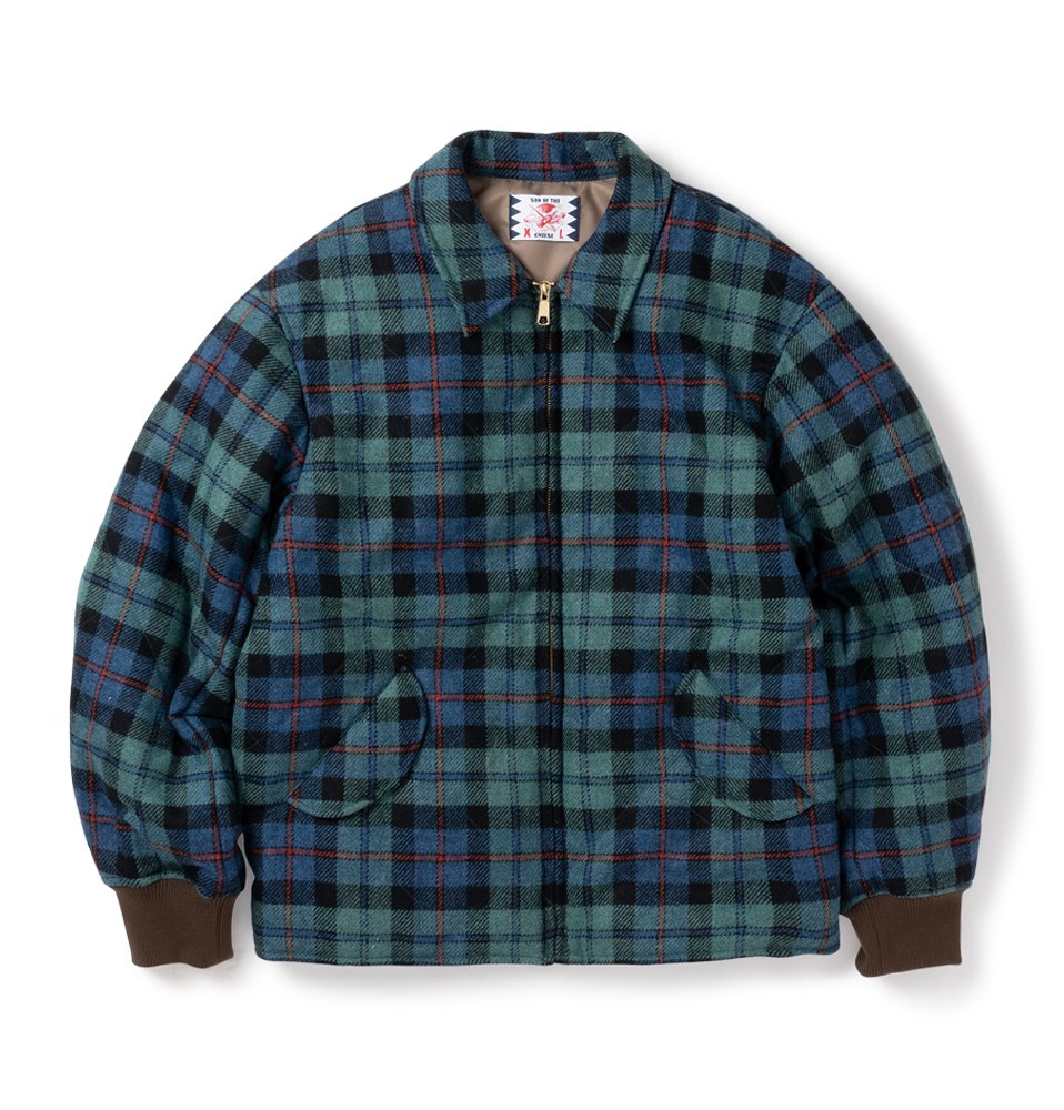 SON OF THE CHEESE / Check wool down Jkt ( GREEN...