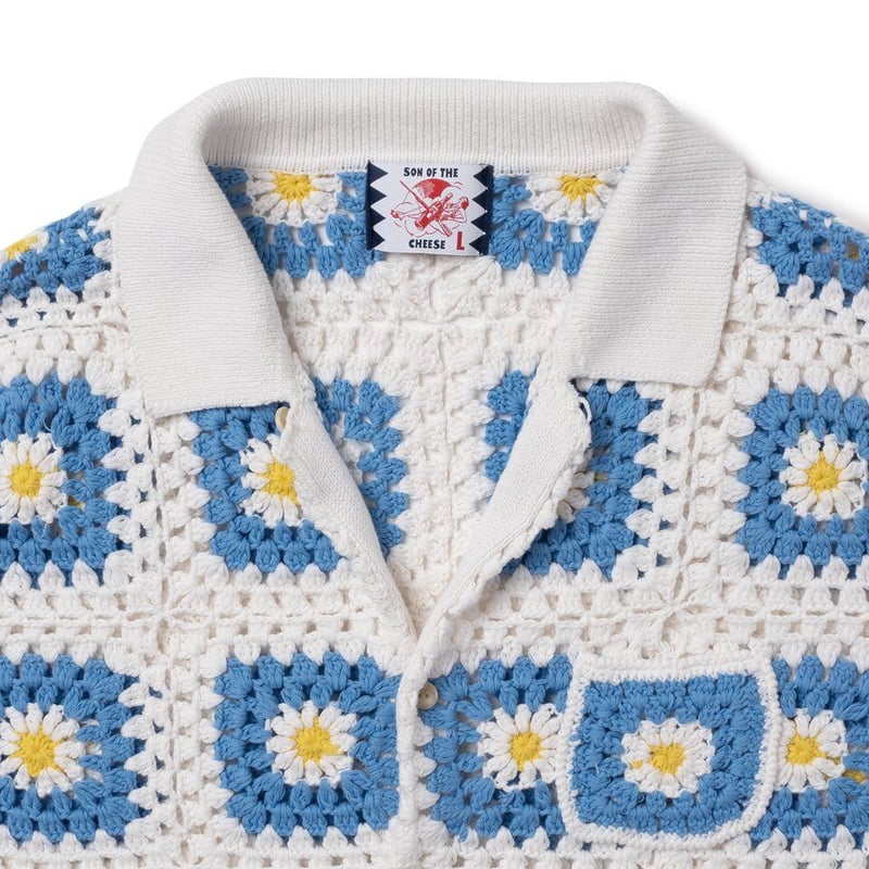 SON OF THE CHEESE / Flower Knit Shirt ( WHITE ) SON OF THE CHEESE / Flower Knit Shirt ( WHITE )