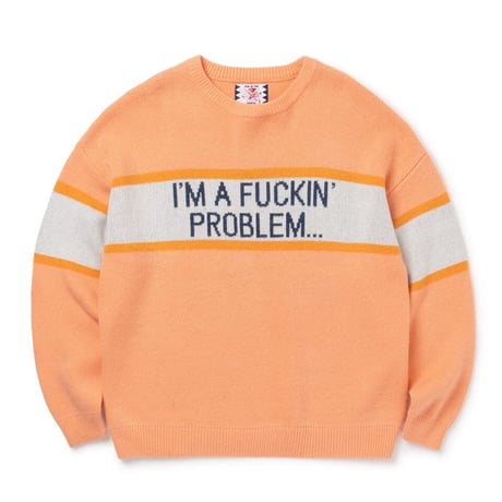 SON OF THE CHEESE / “I'M FUCKING PROBLEM” Crew Knit ( PINK )