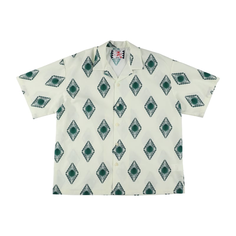 SON OF THE CHEESE / Emblem Aloha Shirt ( WHITE