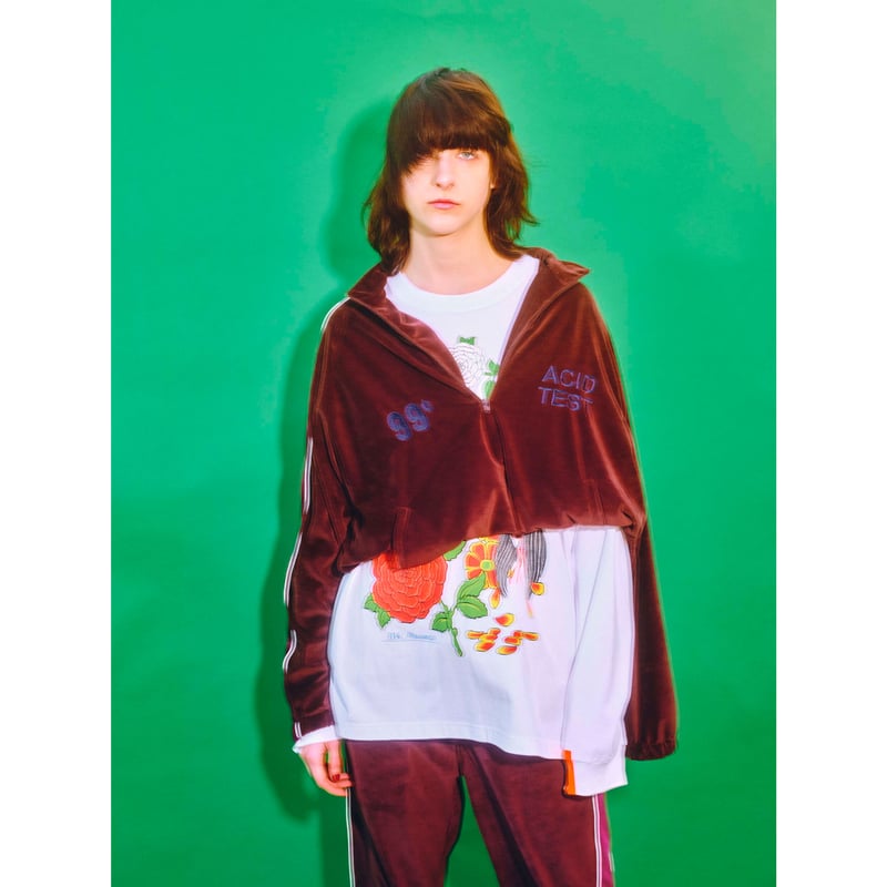 Black Weirdos / Velor Track Sweater ( BURGUNDY Black Weirdos / Velor Track Sweater ( BURGUNDY