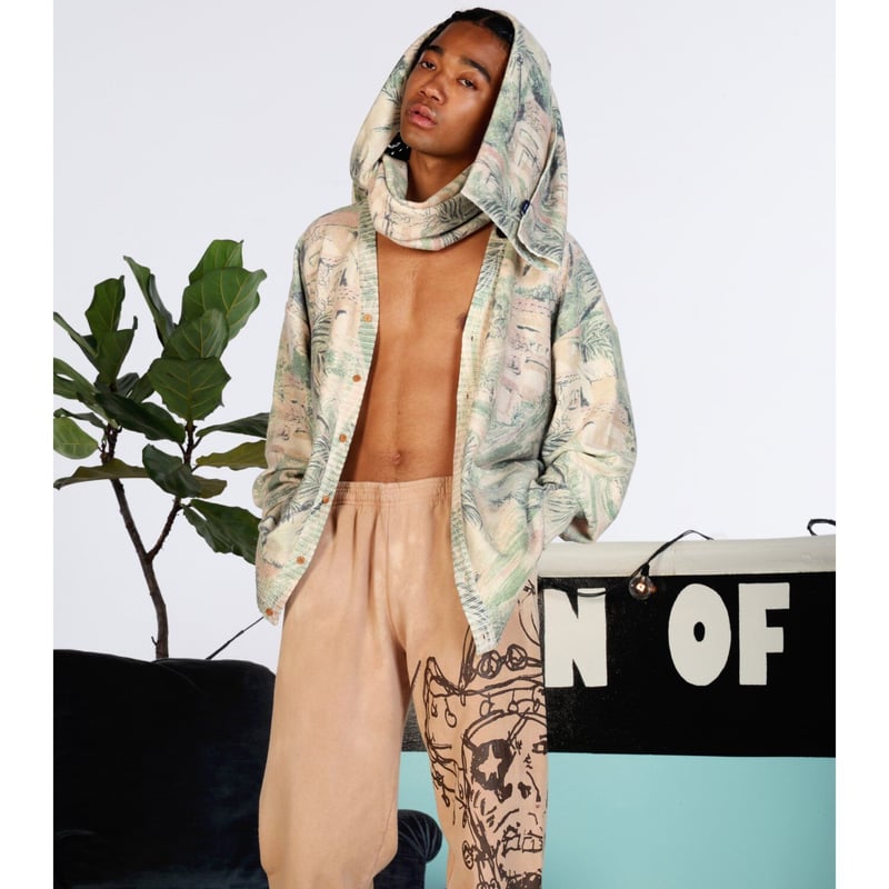 SON OF THE CHEESE / Wallpaper Cardigan ( BEIGE  