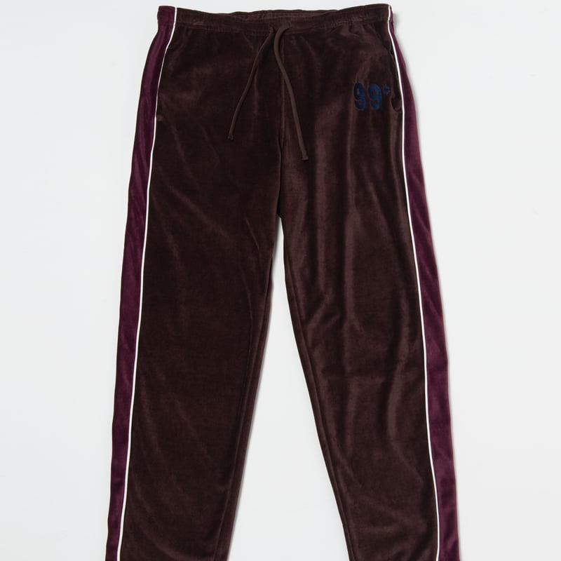 Black Weirdos / Velor Track Pants ( BURGUNDY ) 