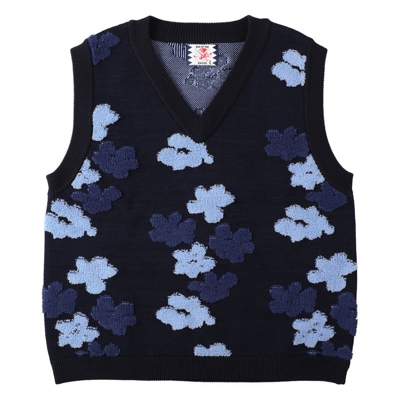 SON OF THE CHEESE / Flower Pattern Knit Vest (