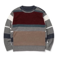 SON OF THE CHEESE / Border Rib Knit Shirt ( BLU