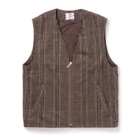 SON OF THE CHEESE / Check Wool Vest ( BROWN )