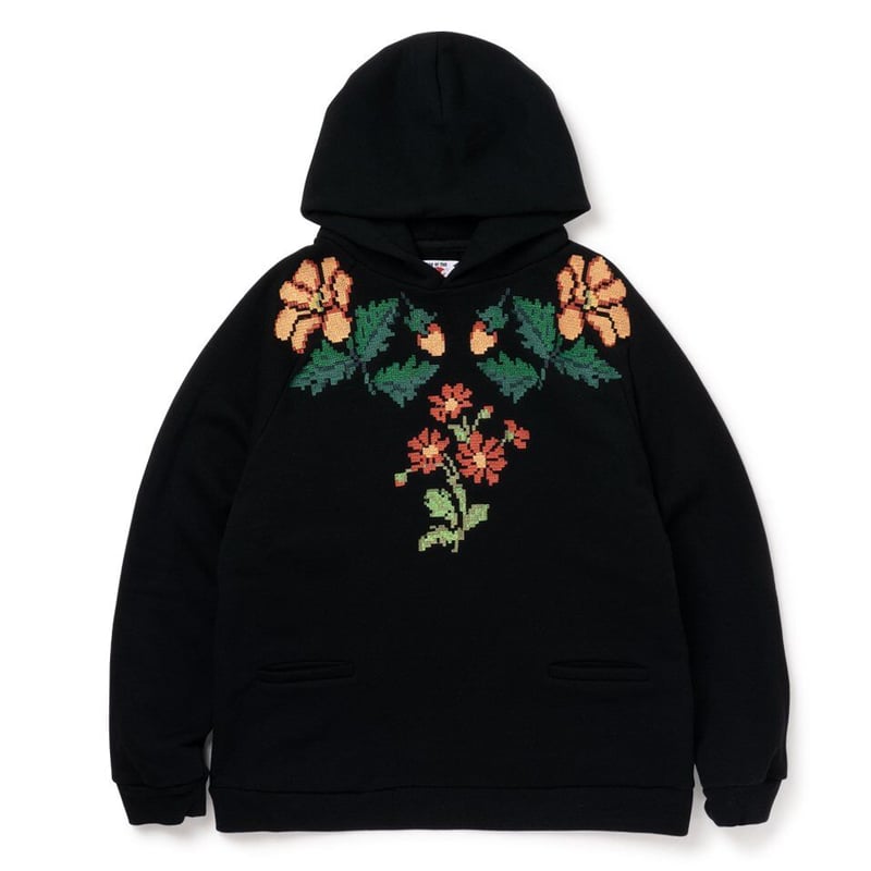 SON OF THE CHEESE / Flower cross stitch Hoodie