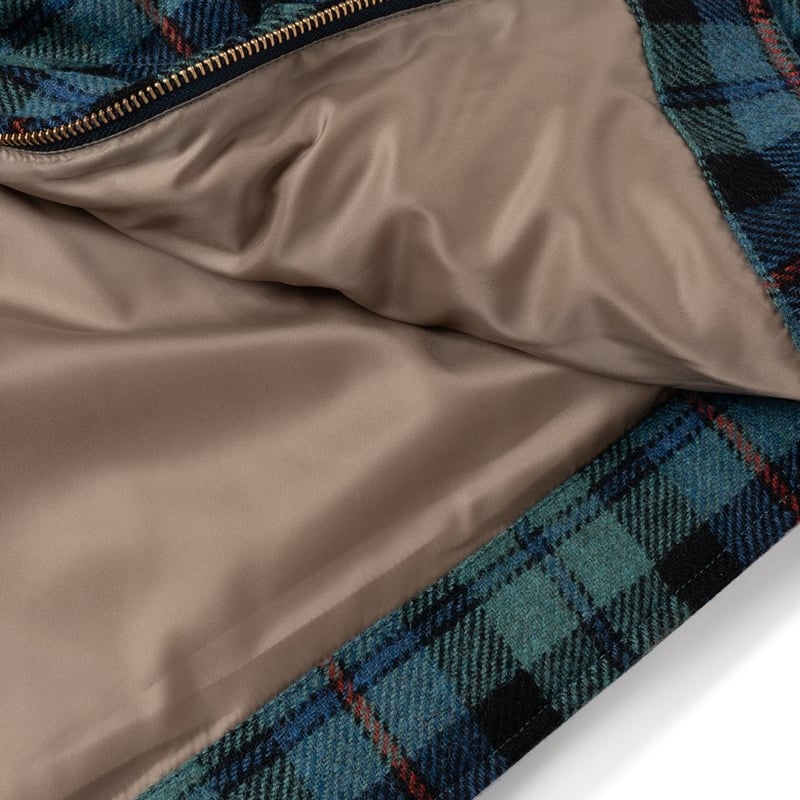 SON OF THE CHEESE / Check wool down Jkt ( GREEN