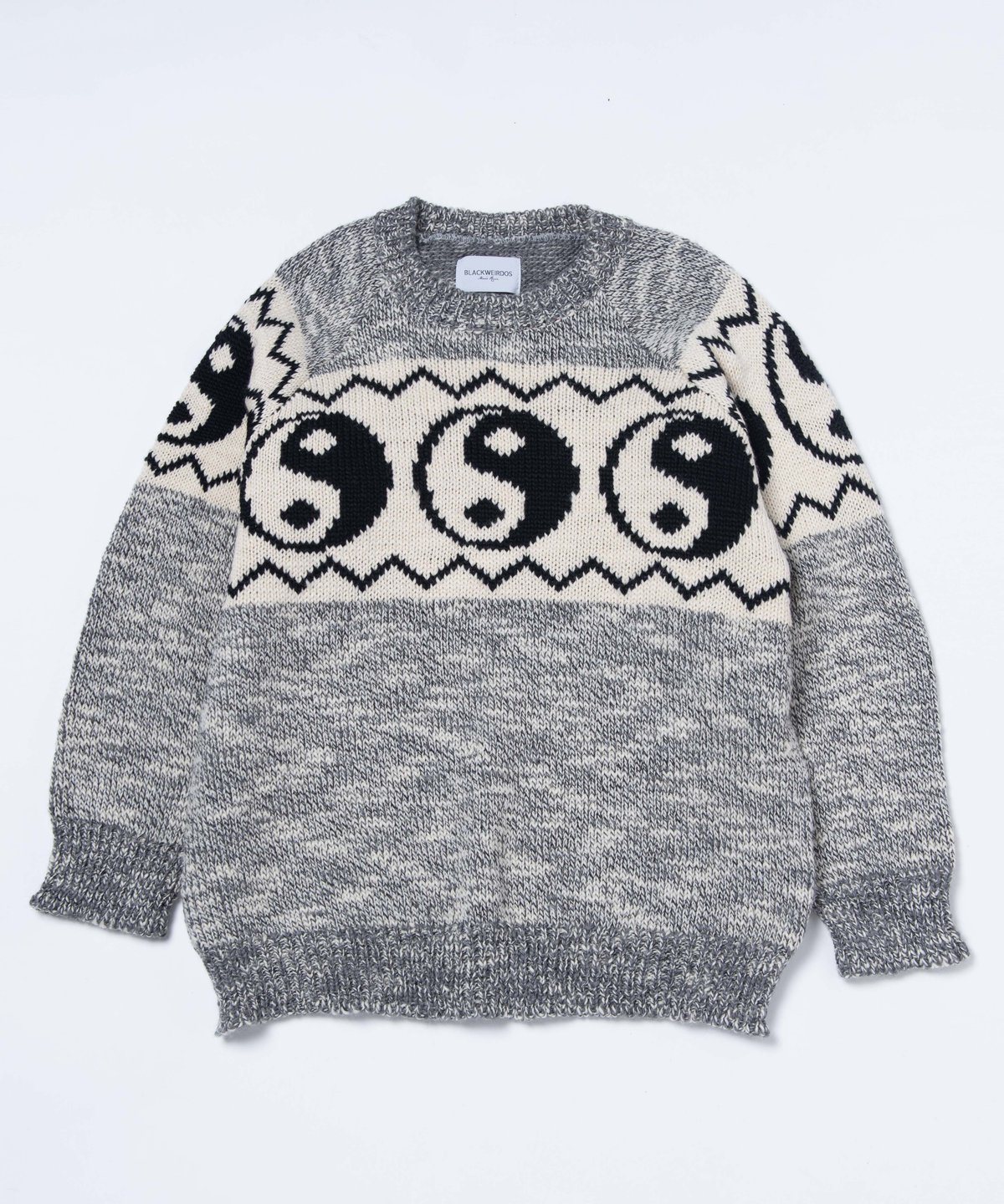 Black Weirdos 聴き Yin-Yang Sweater / Green