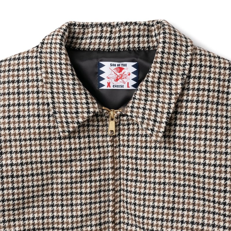 SON OF THE CHEESE / Check wool down Jkt ( BROWN