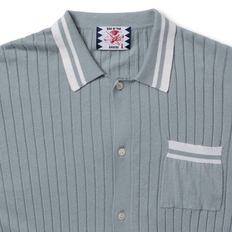 トップス SON OF THE CHEESE Border Rib Knit Shirt SON OF THE CHEESE Border Rib Knit Shirt | MAROON