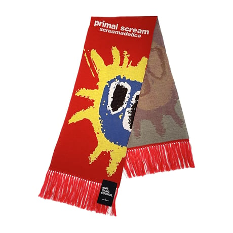 Primal Scream "screamadelica" KNIT GANG COUNCIL CREWNECK KNIT SCARF (RED)