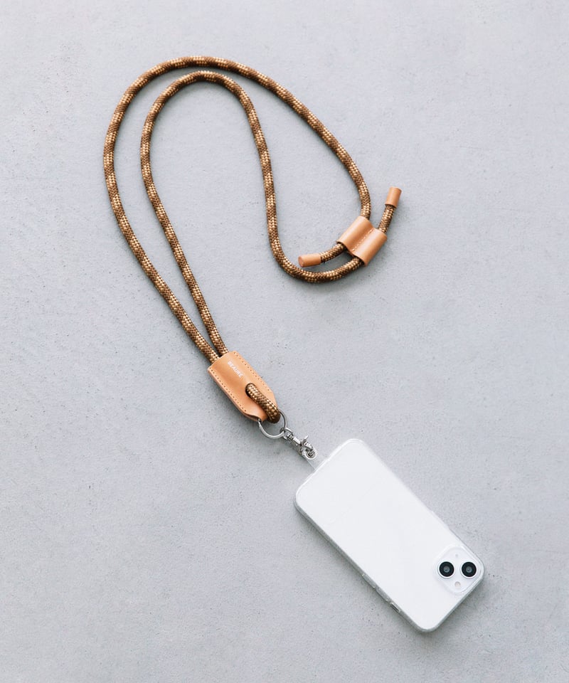 値下げ‼️【LOUVINI】 レザースマートフォンコード B-22159】BEAURE パラコード モバイルストラップ ショルダー