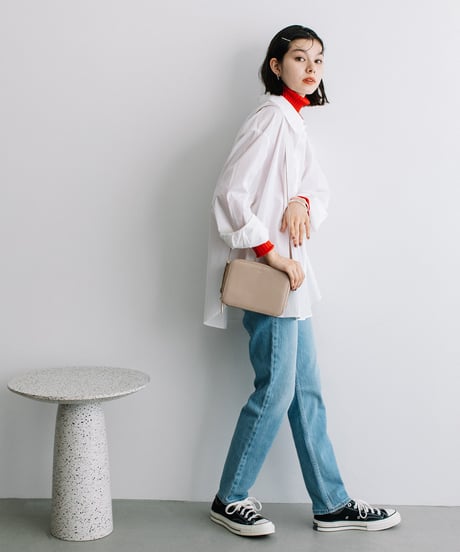 【B-24235】BEAURE シープレザー スクエアウォレットショルダー