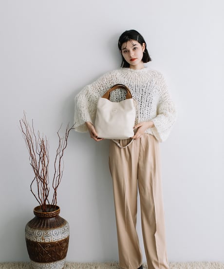 【B-24325】BEAURE カウレザー テープハンドル 2WAY トートバッグ