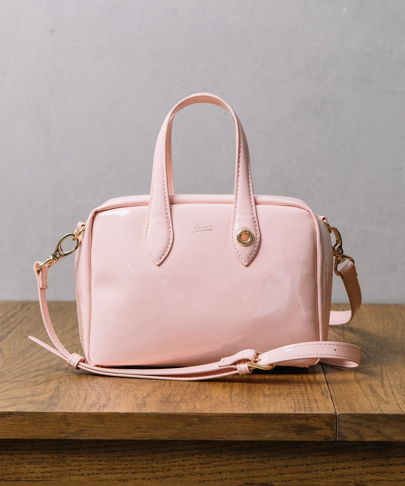 B-25026】BEAURE エナメル ミニ スクエア ボストン | BEAURE OFFI