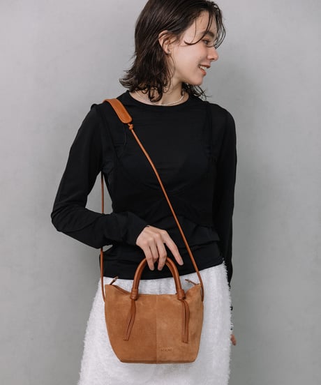 【B-25349】BEAURE Suede boat shape ショルダー Bag