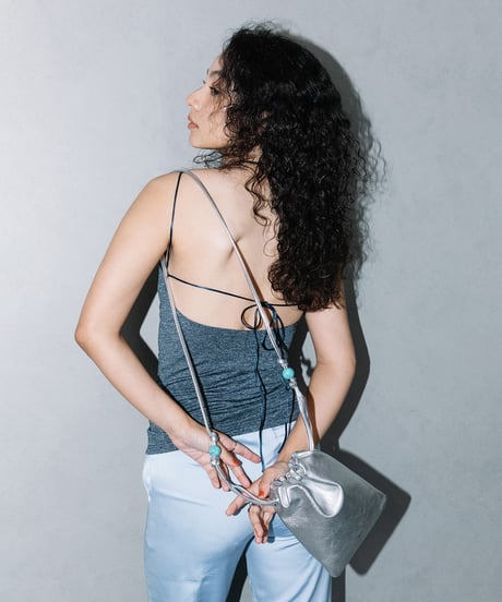 【B-25038】BEAURE カウレザー ナチュラスストーン ドローストリング BAG