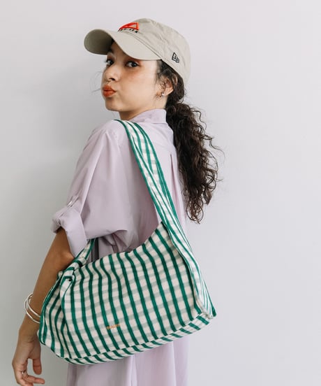 【B-25046】BEAURE ギンガムチェック HOBO BAG
