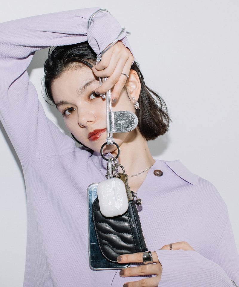 B-23114】BEAURE レザー モバイル＆マスクストラップ ショルダー