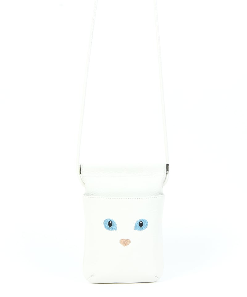 B-24019】BEAURE カウレザー ネコ刺繍 口金スマホショルダー | BEAURE 