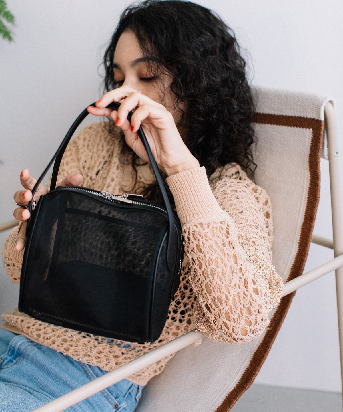 定価30,600円 新品 ヒューマンウーマン ボストンバッグ メッシュハンドル