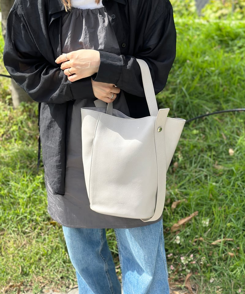 B-24328】BEAURE カウレザー 2デザイン ハンドル バケツ型 ショルダー