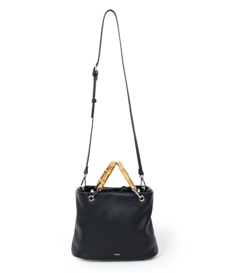 【B-25042】BEAURE カウレザー バンブー ハンドル バケット BAG