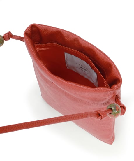 【B-25038】BEAURE カウレザー ナチュラスストーン ドローストリング BAG