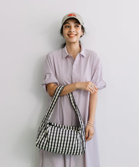 【B-25046】BEAURE ギンガムチェック HOBO BAG