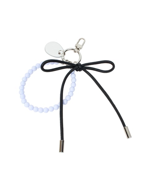 【B-25302】BEAURE Leather Ribbon Pearl チャーム