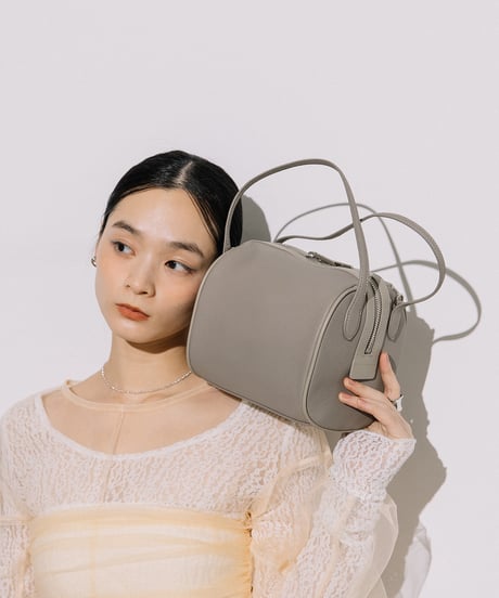 【B-25012】BEAURE カウレザー 2WAY ドラム型 ミニ ボストン