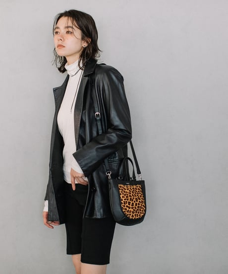 【B-25346】BEAURE Calf Hair Combination Pocket トート Bag