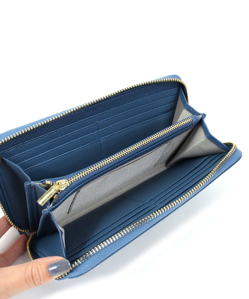 レオページ　ロングウォレット 森野帆布×KASHIWA LEATHER ロングウォレット／ラウンドファスナー