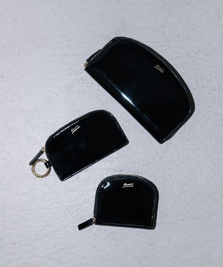 【B-25002】BEAURE エナメル アーチ ミニ ウォレット