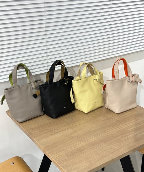 【B-24215】BEAURE カウレザー カラーコンビミニトート