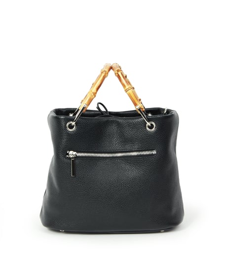 【B-25042】BEAURE カウレザー バンブー ハンドル バケット BAG