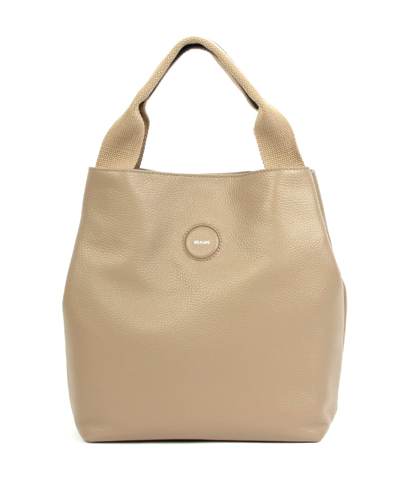 新品 Beaure ビュレ 本革 ダブルハンドル 2WAYトートバッグ ベージュ 新品 Beaure ビュレ 本革 ダブルハンドル 2WAYトートバッグ