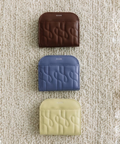 【B-25307】BEAURE Quilted Leather Bifold ウォレット