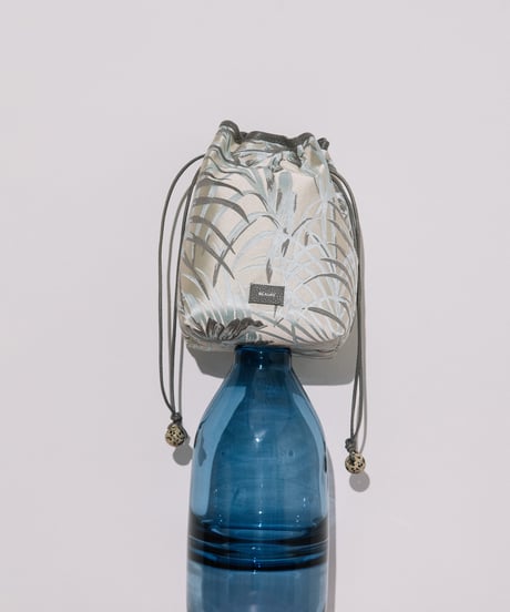 【B-25058】BEAURE ボタニカル ジャガード ドローストリング BAG