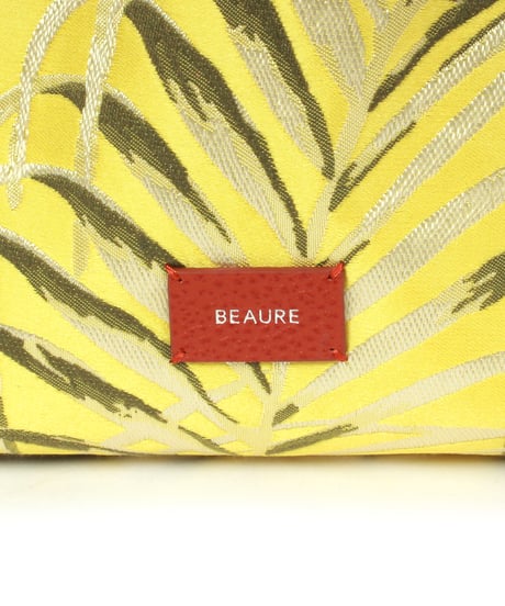 【B-25058】BEAURE ボタニカル ジャガード ドローストリング BAG