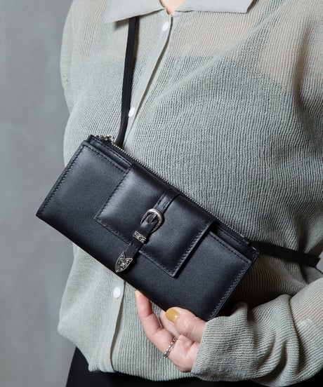 【B-23435】BEAURE カウレザー コンチョ金具 ウォレットショルダー