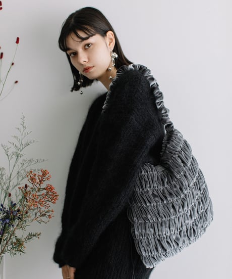【B-24347】BEAURE ベロア ギャザー A4トート