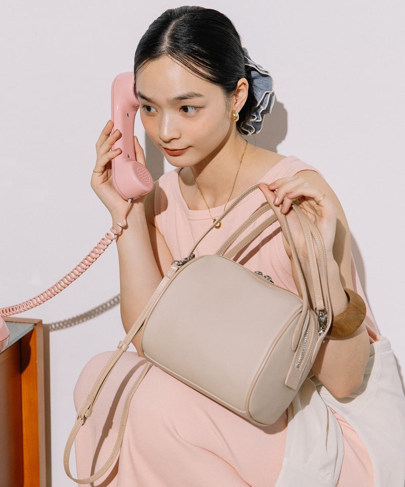B-25012】BEAURE カウレザー 2WAY ドラム型 ミニ ボストン | BEAUR