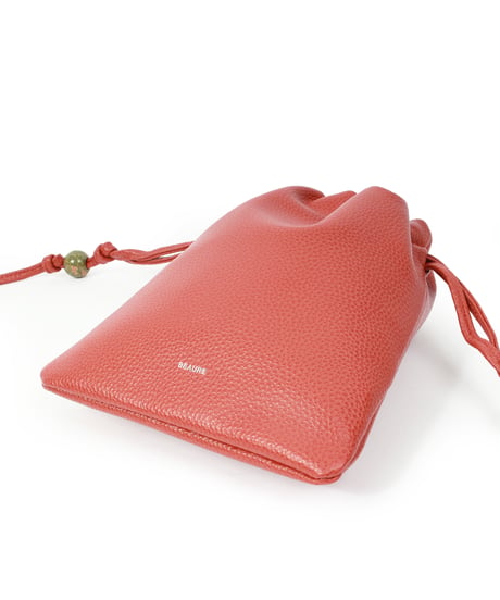 【B-25038】BEAURE カウレザー ナチュラスストーン ドローストリング BAG